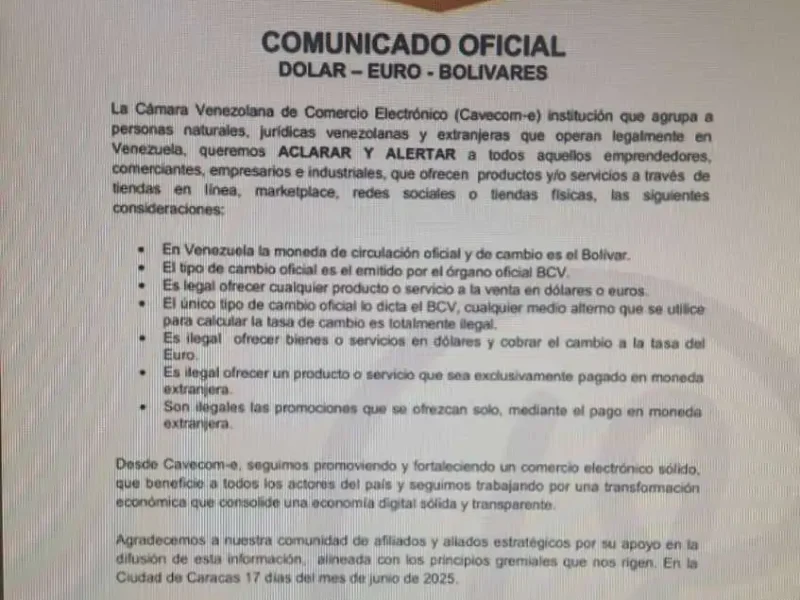 Exhortan a los comercios a respetar normas de uso de divisas y tipo de cambio BCV
